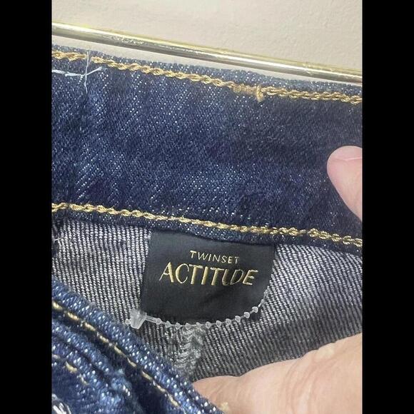 TWINSET Actitude 221AT2303 Women's‎ Straight Leg Jeans with fold Size 26 NWOT - Picture 3 of 7